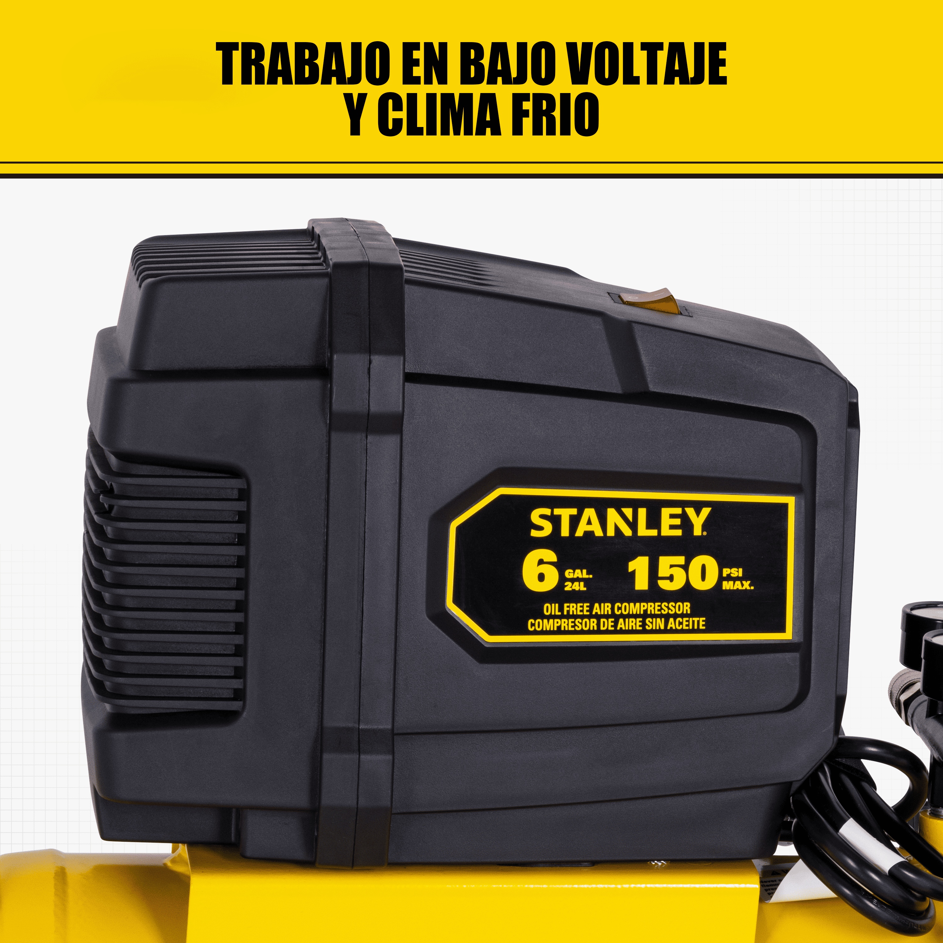 Compresor de Aire Stanley Sin Aceite Horizontal 24L 2HP — SXCMXA200601-B3