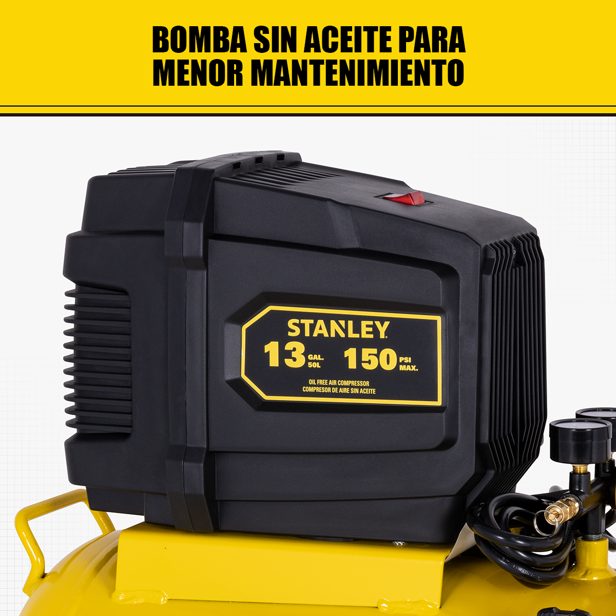 Compresor de Aire Stanley Sin Aceite Horizontal 50L 2HP — SXCMXA201301-B3