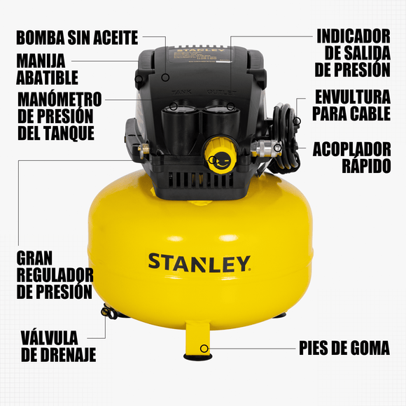 Compresor de Aire Stanley S/Aceite Pancake 3GAL 1/3HP — SXCMXA210301-B3