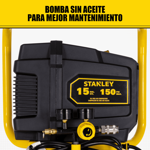 Compresor de Aire Stanley Sin Aceite Vertical 57L 2HP — SXCMXA231501-B3