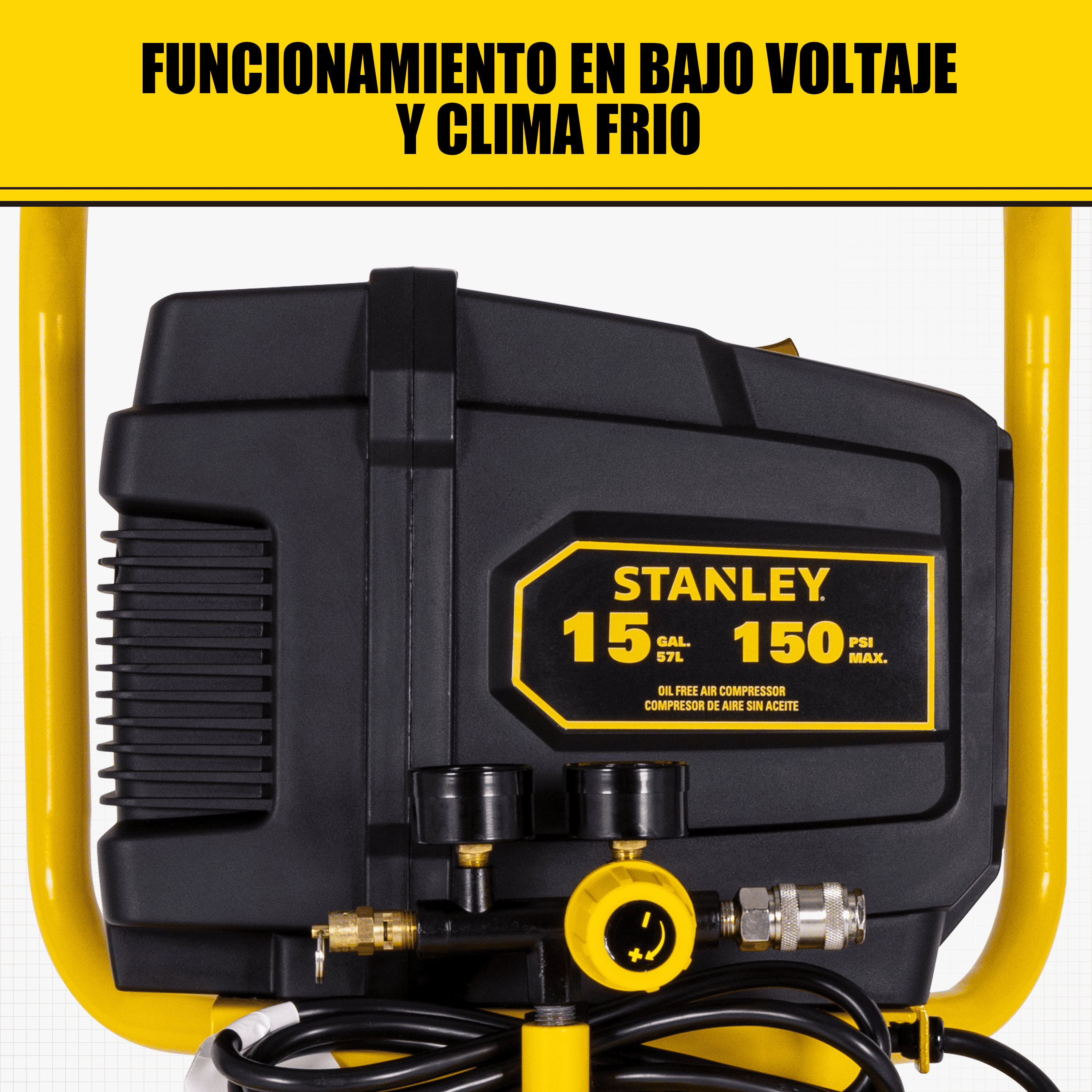 Compresor de Aire Stanley Sin Aceite Vertical 57L 2HP — SXCMXA231501-B3