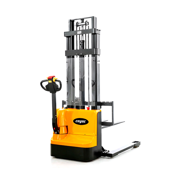 Apilador Estibador Eléctrico Ajustable Cayac MO005 1600 kg 3.5 m 120 V 120 V Ruedas Poliuretano PU Amarillo/Negro