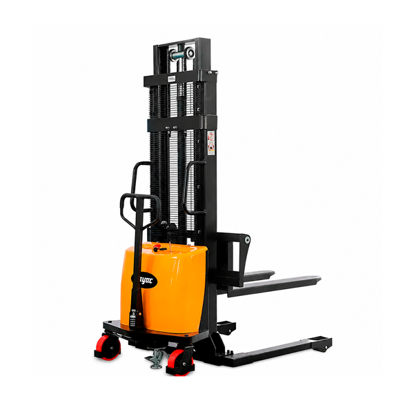 Apilador Estibador Semieléctrico Ajustable Cayac MO007 2000 kg 3.5 m 120 V Ruedas Poliuretano PU Amarillo/Negro