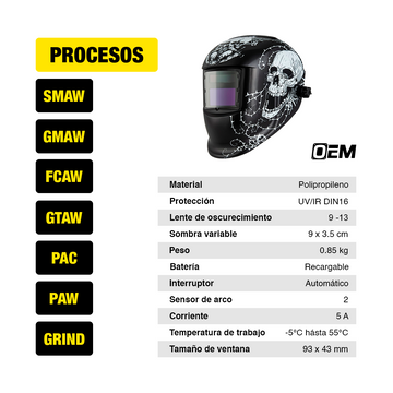 Combo Soldadora Kerhër KTI200PRO + Careta OEM Calavera - 0