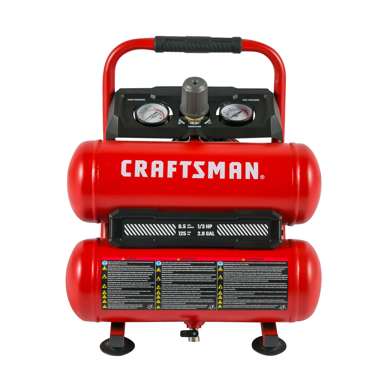Compresor Mini Doble Craftsman Sin Aceite 2 Gal 1/3 HP CMXECXA0220242