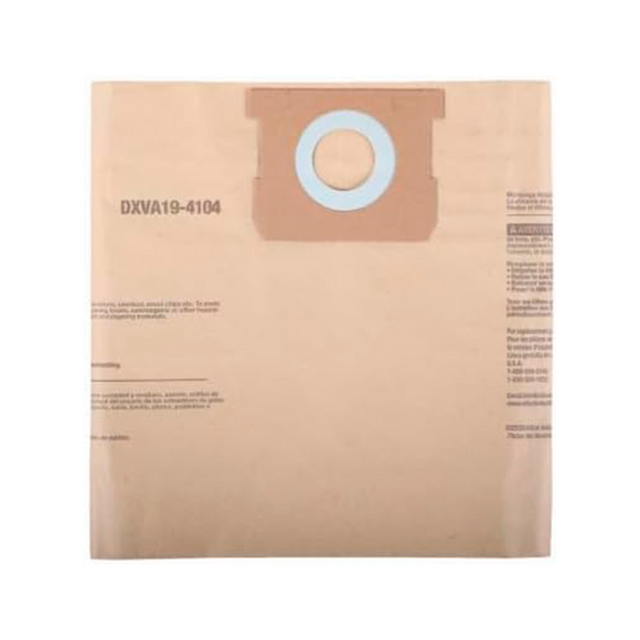 3Pz - Bolsa para Polvo para Aspiradora Dewalt 4 a 8 GAL — DXVA19-4104