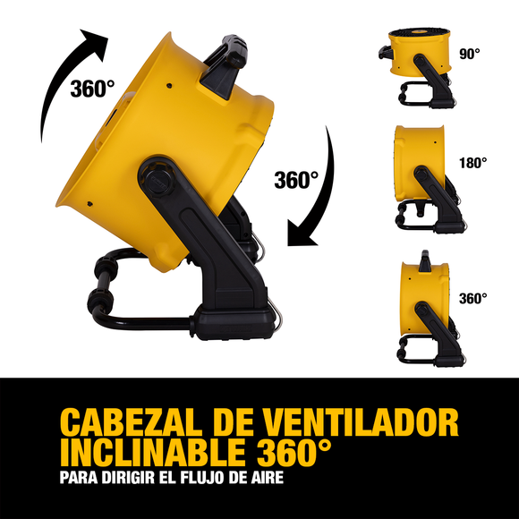Ventilador DeWalt 3 en 1: Piso, Techo o Pared de 16″ — DXF1616
