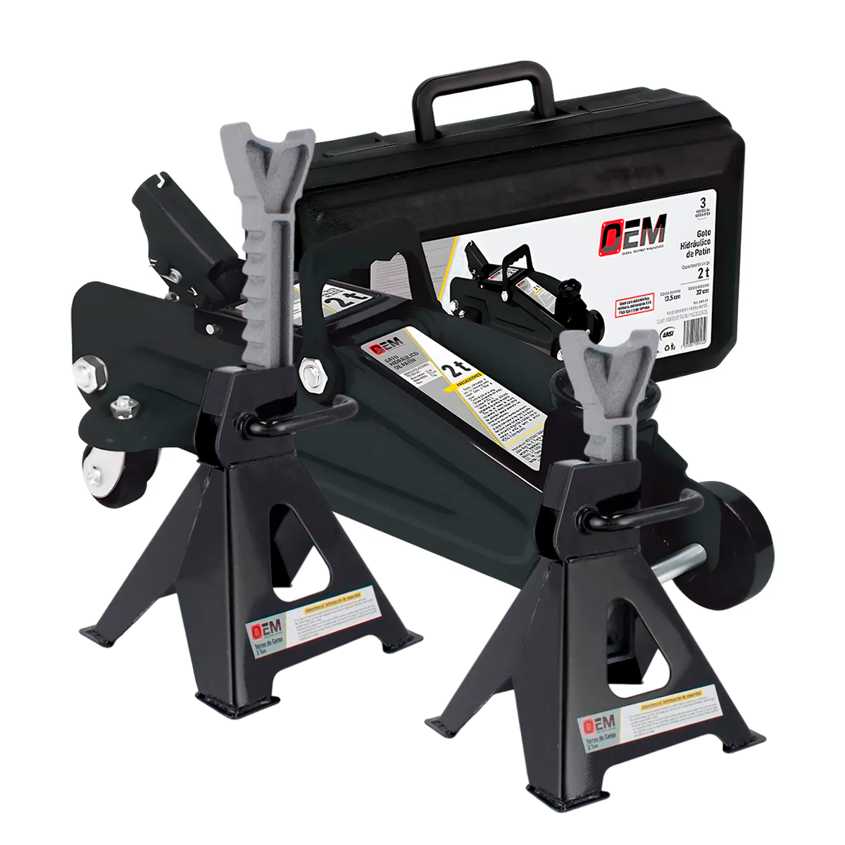 Kit Gato Hidráulico Oem Gnm-2p + Torres De Carga 2 Ton