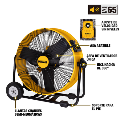 Ventilador Dewalt Silencioso de Tambor de 24” — DXF2491 - 0