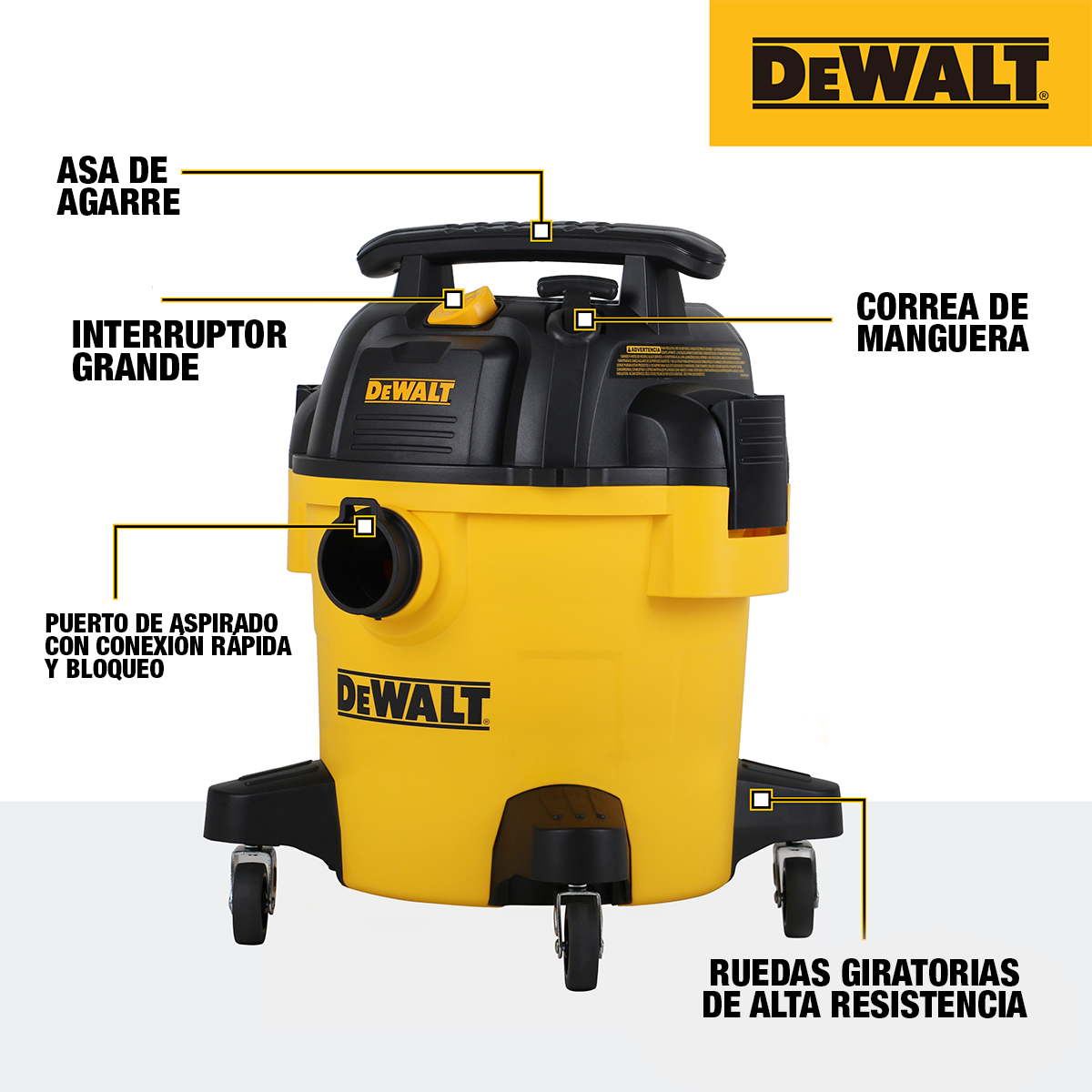 Aspiradora Seco/Mojado Dewalt Stealthsonic DXV05PC-B3 4 HP