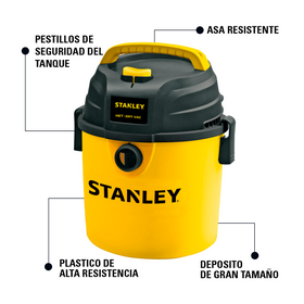 Aspiradora Profesional Seco/Mojado Stanley 2.5G 3HP SL18134P - 0