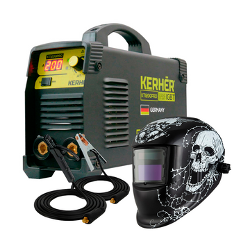 Combo Soldadora Kerhër KTI200PRO + Careta OEM Calavera