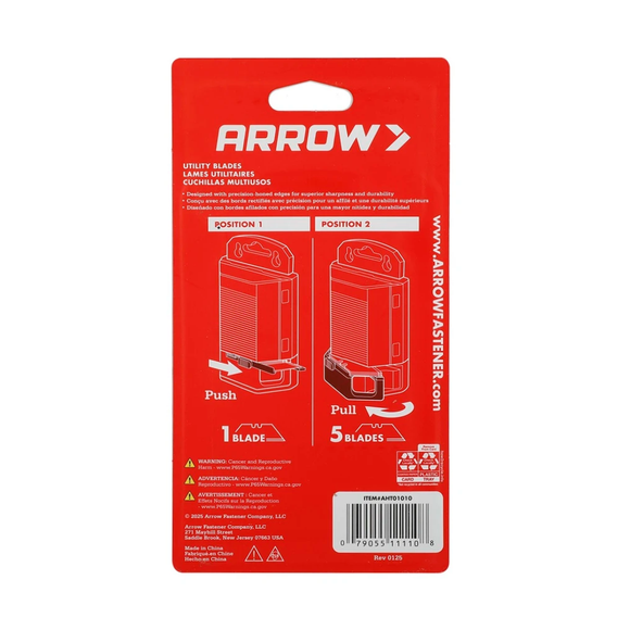 Pack de Navajas Cuchillas de Repuesto Arrow Fastener 100 Pzs