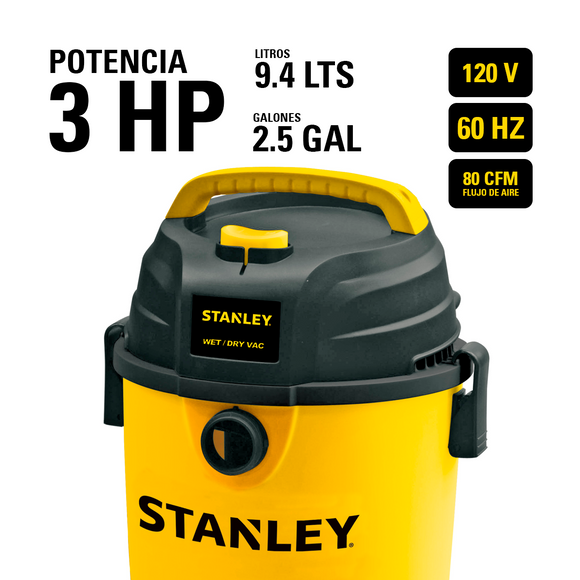 Aspiradora Profesional Seco/Mojado Stanley 2.5G 3HP SL18134P