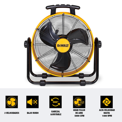 Ventilador Industrial Silencioso Dewalt DXF2043-B3 20″ 120 V - 0